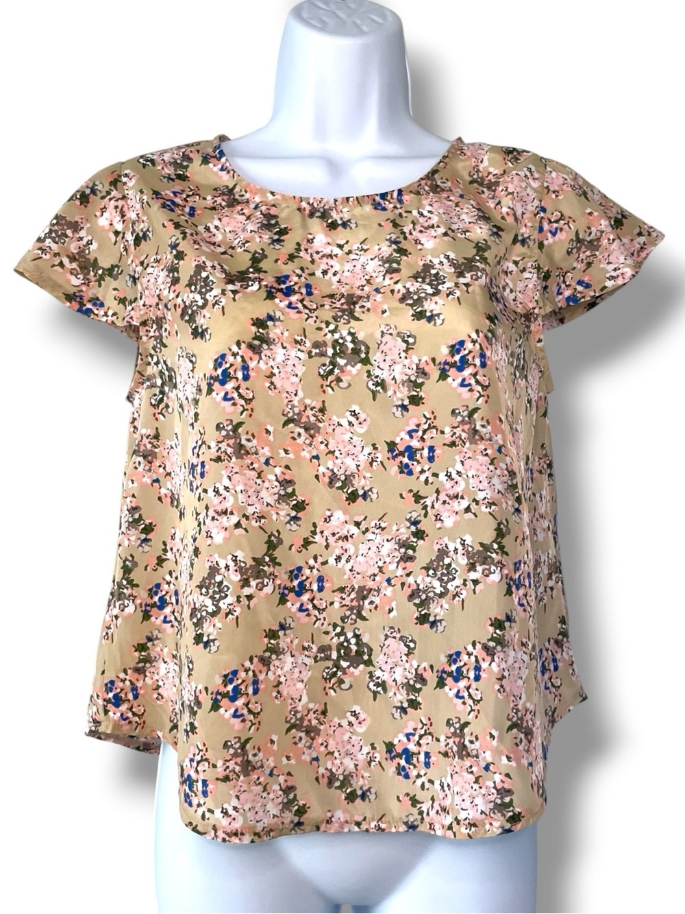 Cottagecore Top Floral Bow Tie Blouse Coquette Romantic Flutter Sleeve Elodie